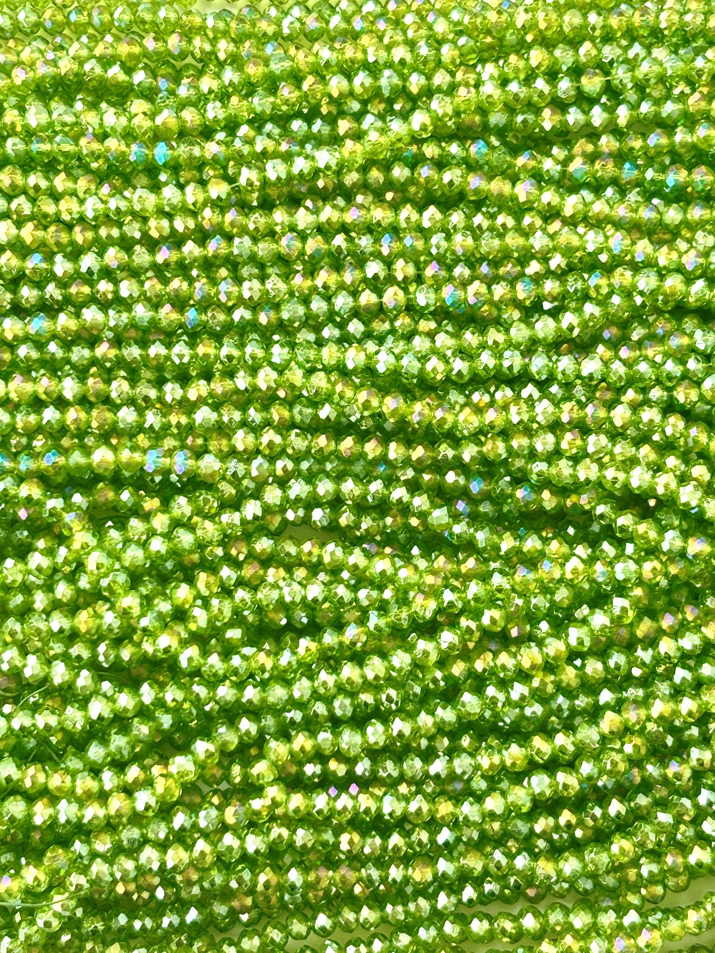 Peridot Green Rondelle Crystal Beads 4MM