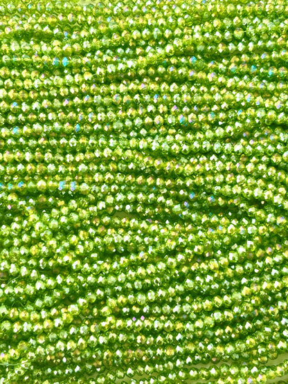 Peridot Green Rondelle Crystal Beads 4MM