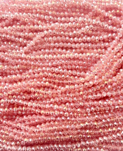 Light Peach Pink Rondelle Crystal Beads 4MM