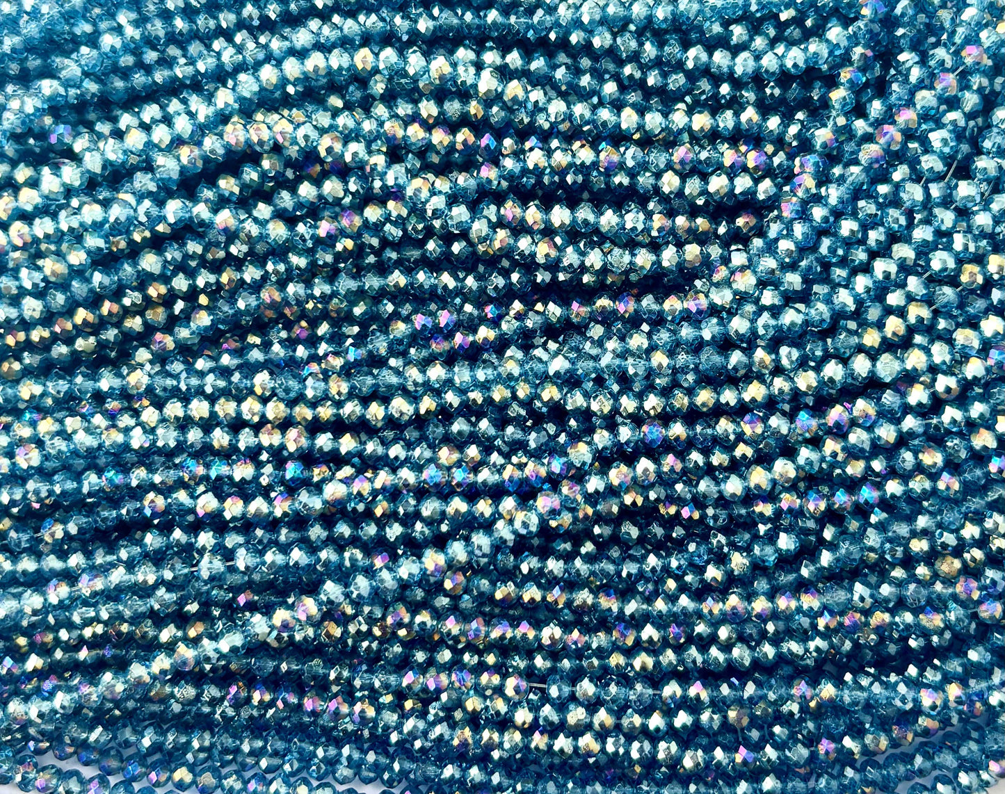 Steel Blue Rondelle Crystal Beads 4MM