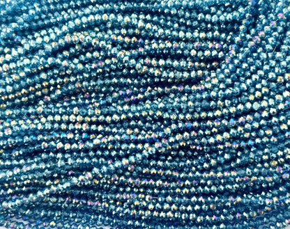 Steel Blue Rondelle Crystal Beads 4MM