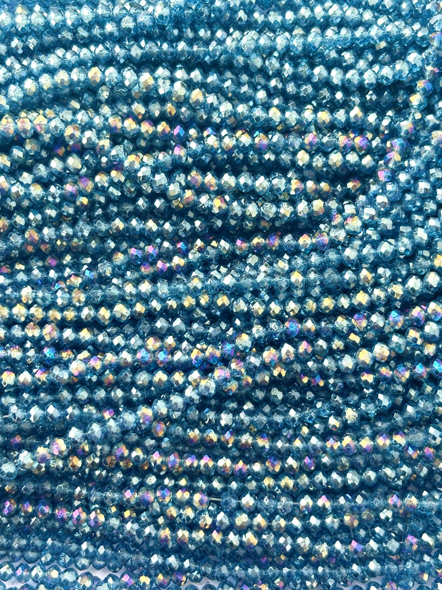 Steel Blue Rondelle Crystal Beads 4MM