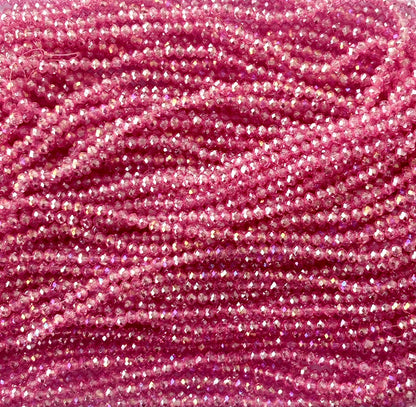Hot Pink Rondelle Crystal Beads 4MM