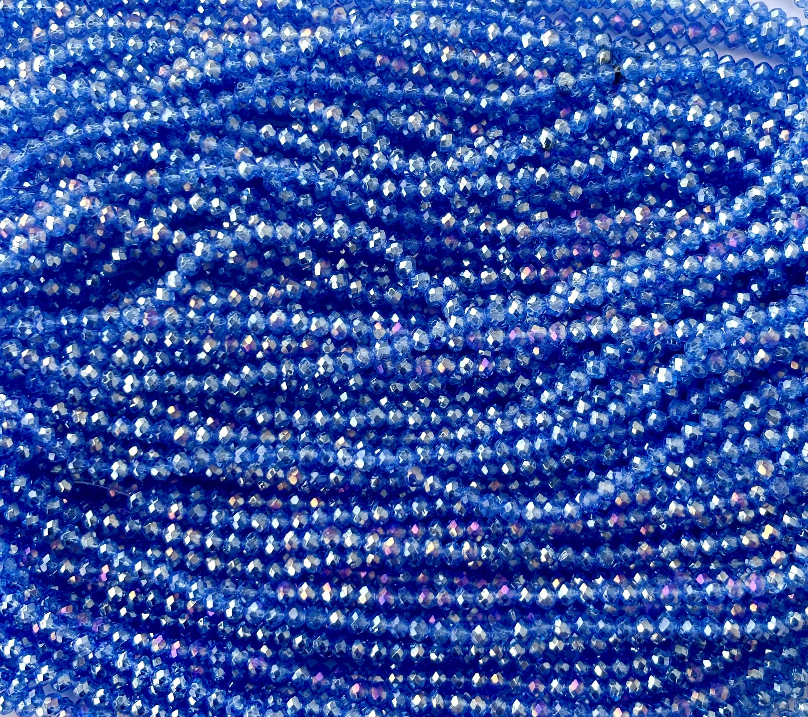 Royal Blue Rondelle Crystal Beads 4MM