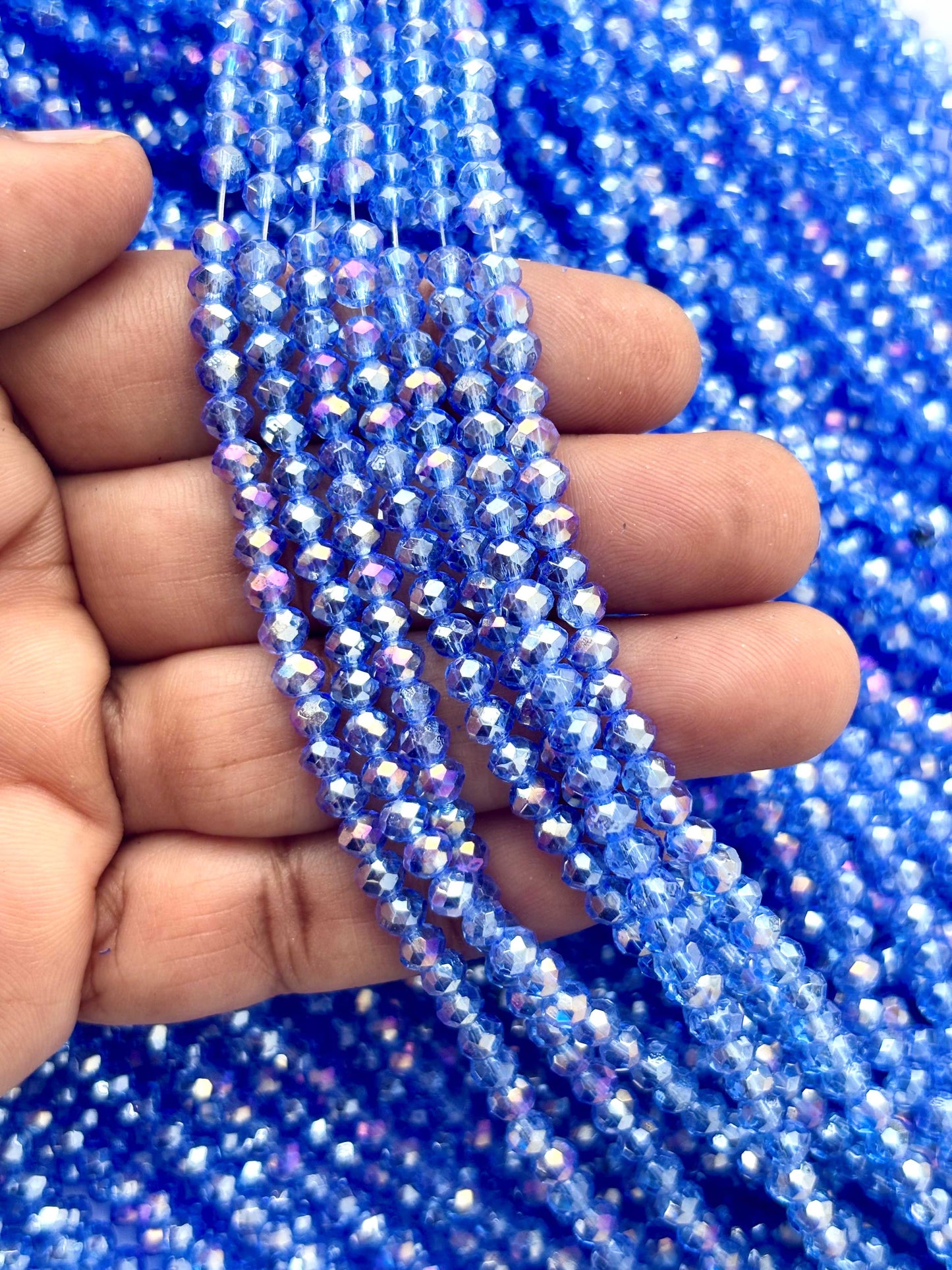 Royal Blue Rondelle Crystal Beads 4MM