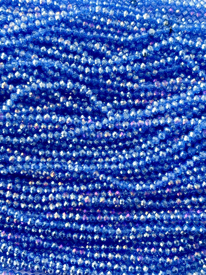 Royal Blue Rondelle Crystal Beads 4MM