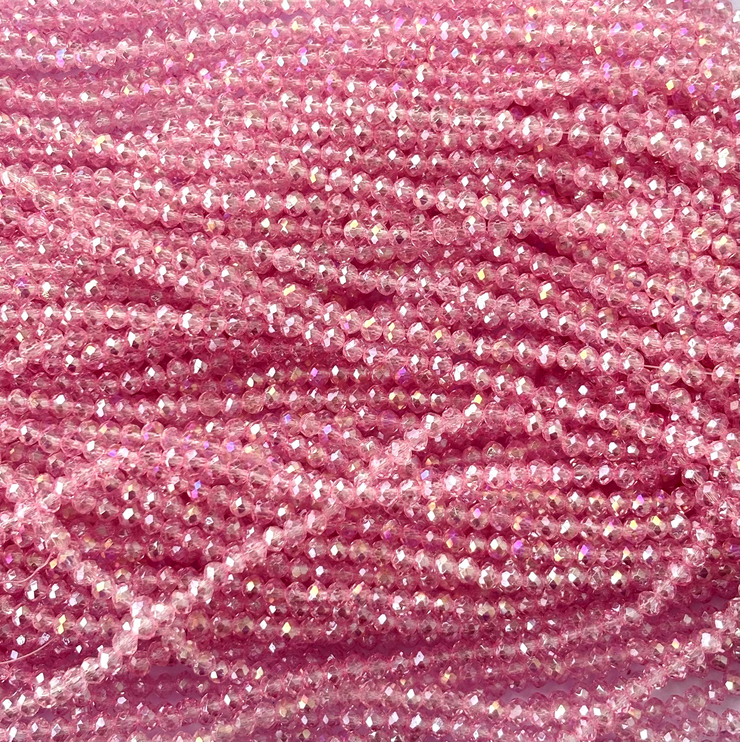 Light Pink Rondelle Crystal Beads 4MM