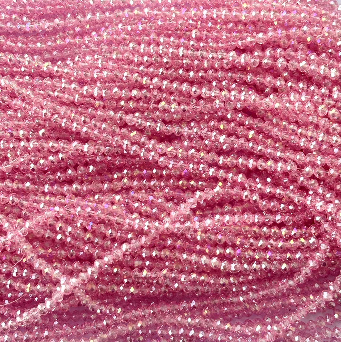 Light Pink Rondelle Crystal Beads 4MM