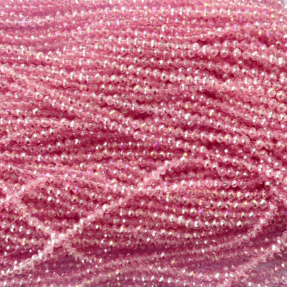 Light Pink Rondelle Crystal Beads 4MM