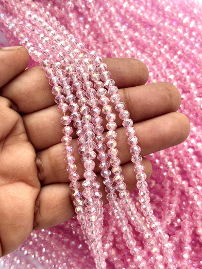 Light Pink Rondelle Crystal Beads 4MM