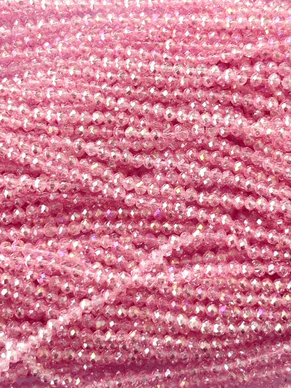 Light Pink Rondelle Crystal Beads 4MM