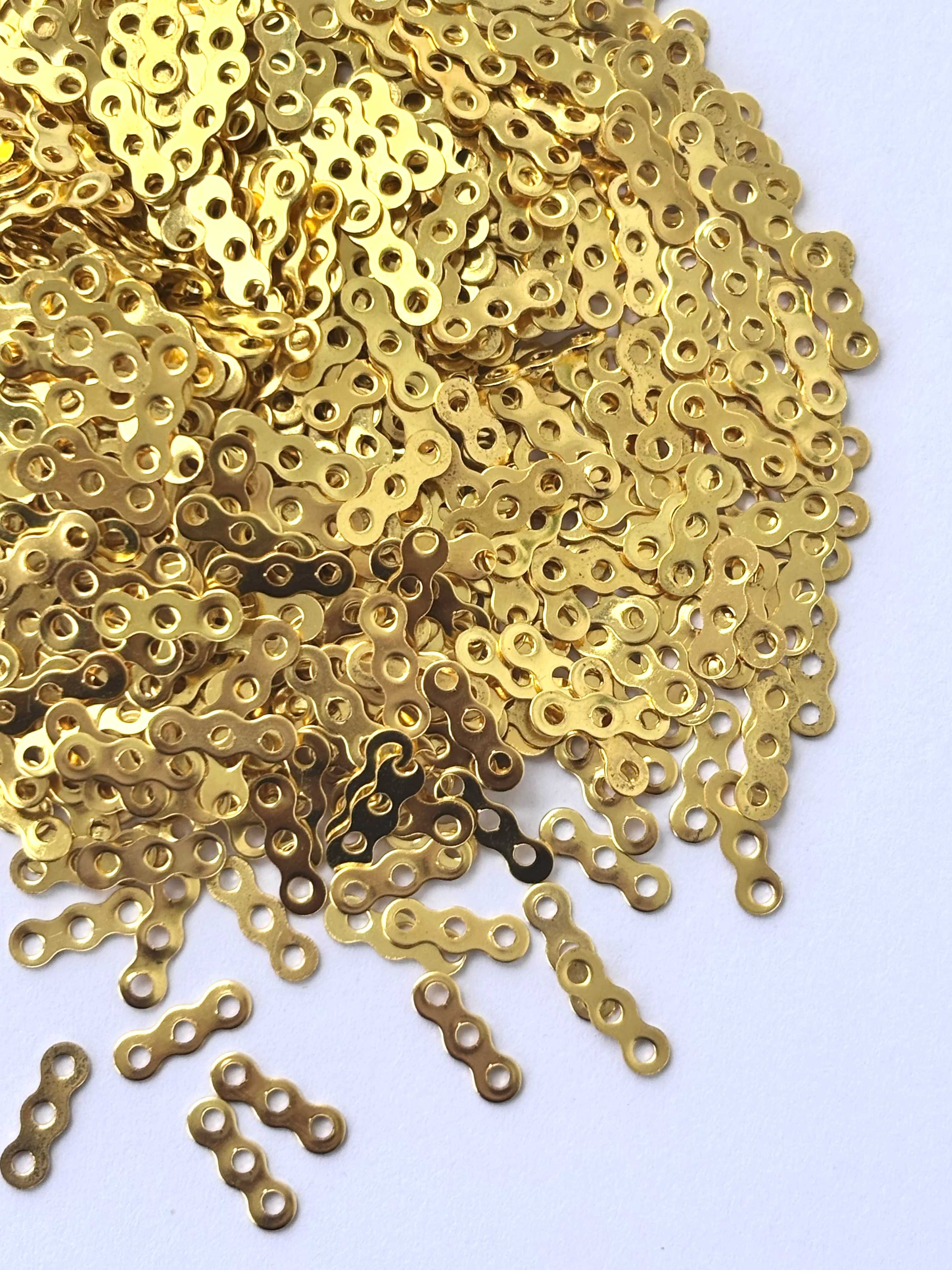 Gold-Plated 3-Hole Connector Links