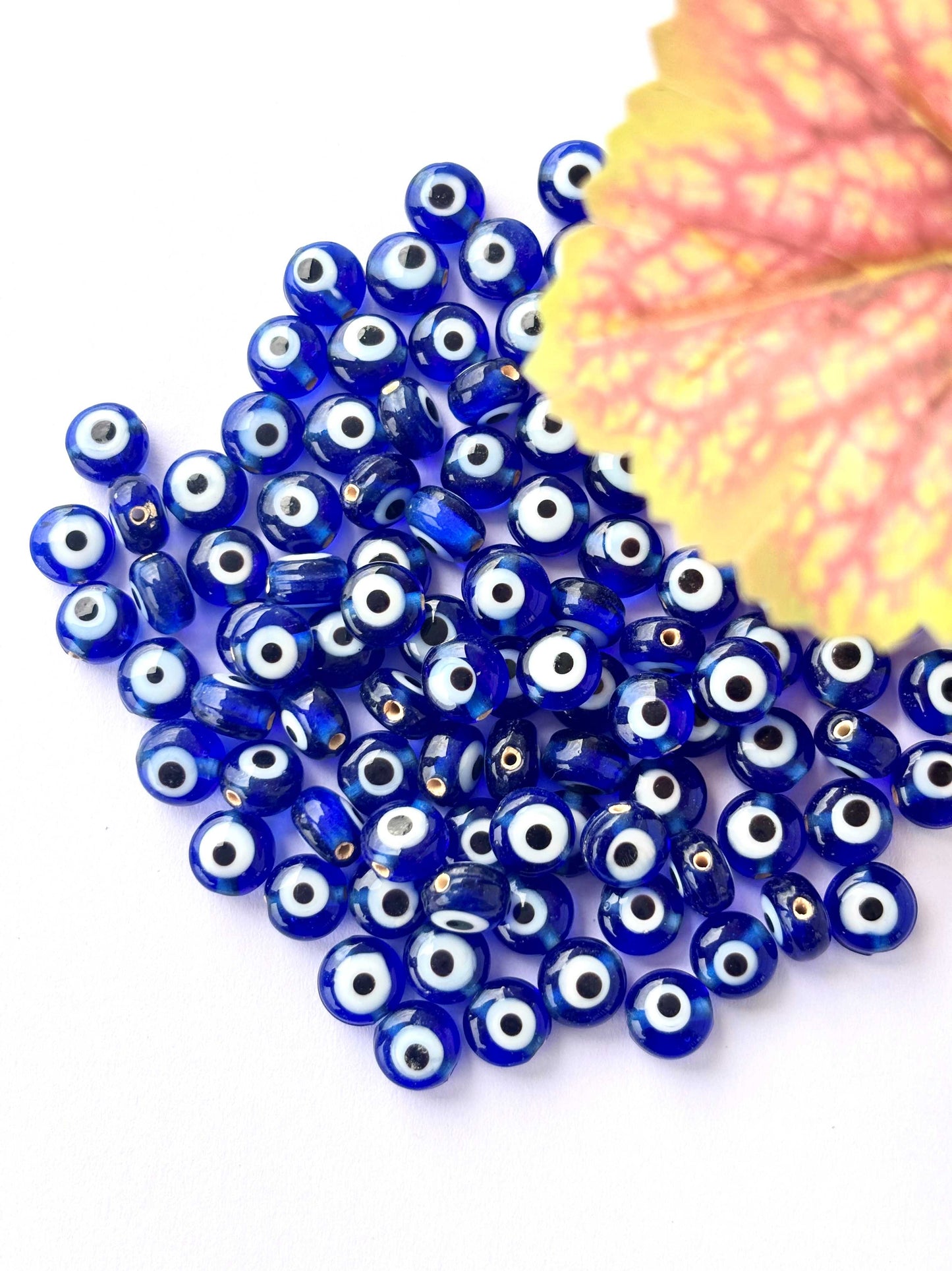 Dark Blue Glass Evil Eye Beads