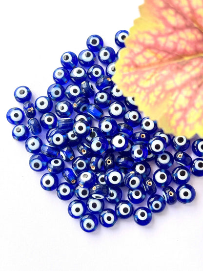 Dark Blue Glass Evil Eye Beads