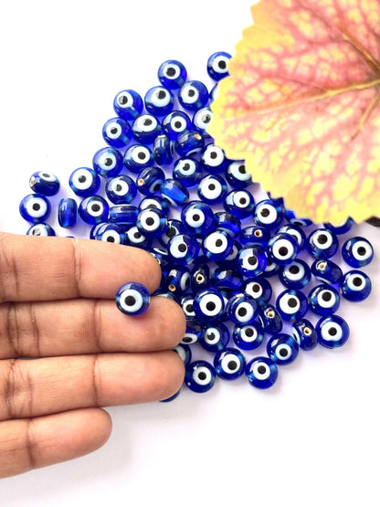 Dark Blue Glass Evil Eye Beads