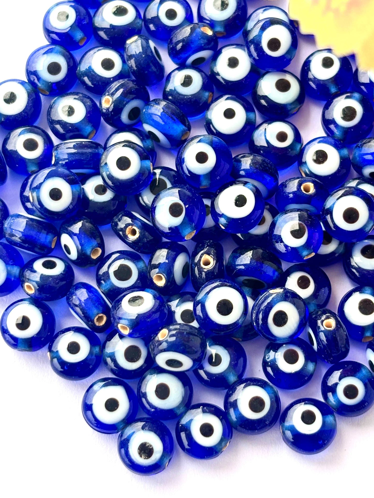 Dark Blue Glass Evil Eye Beads