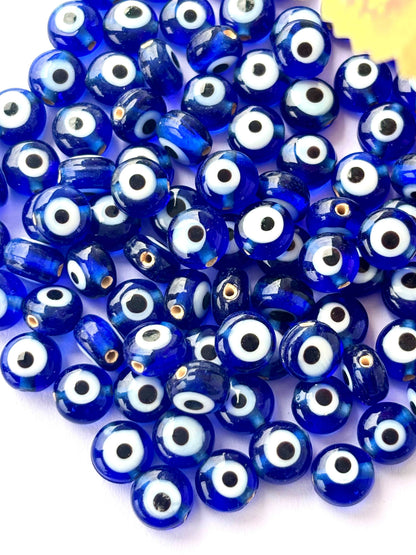 Dark Blue Glass Evil Eye Beads