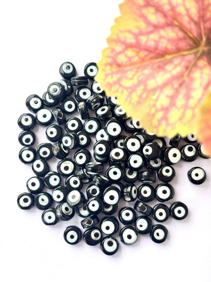 Black Glass Evil Eye Beads