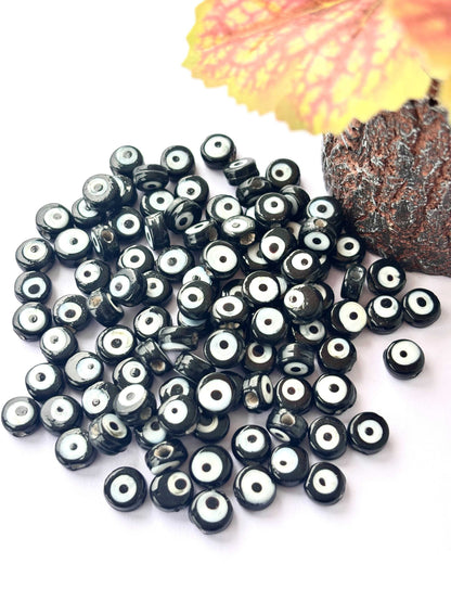 Black Glass Evil Eye Beads