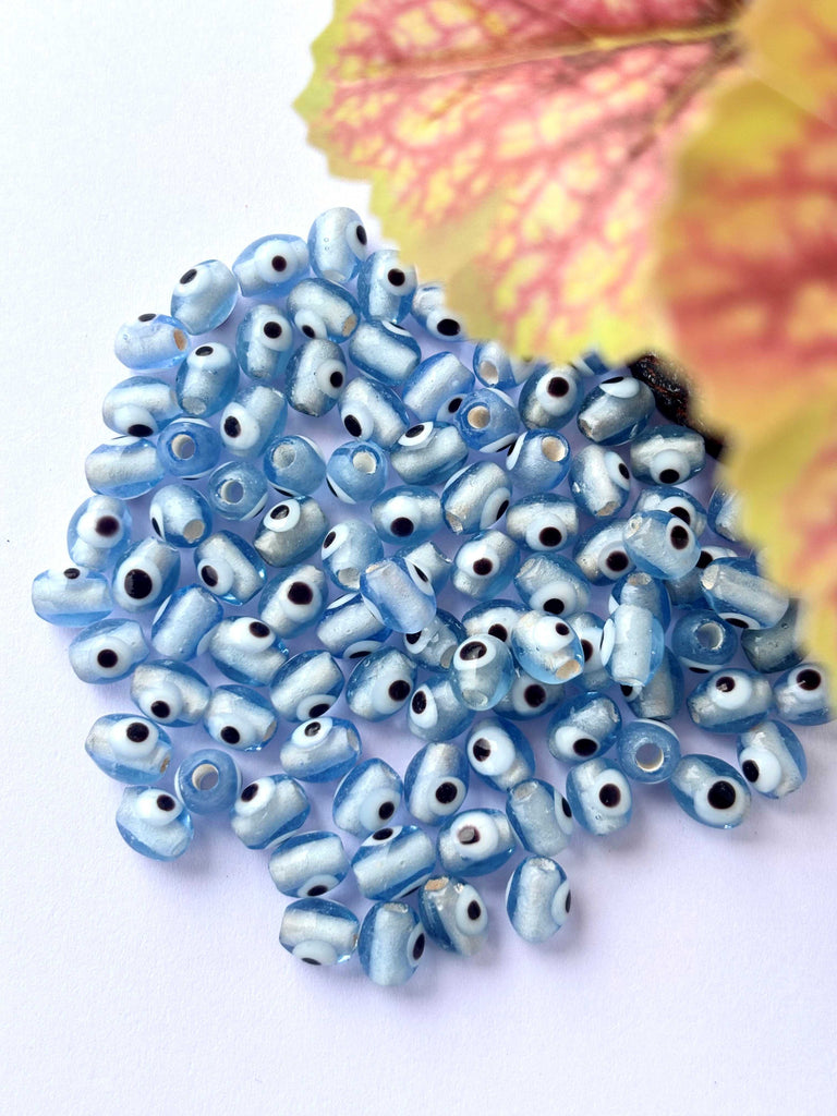 Light Blue Glass Evil Eye Beads