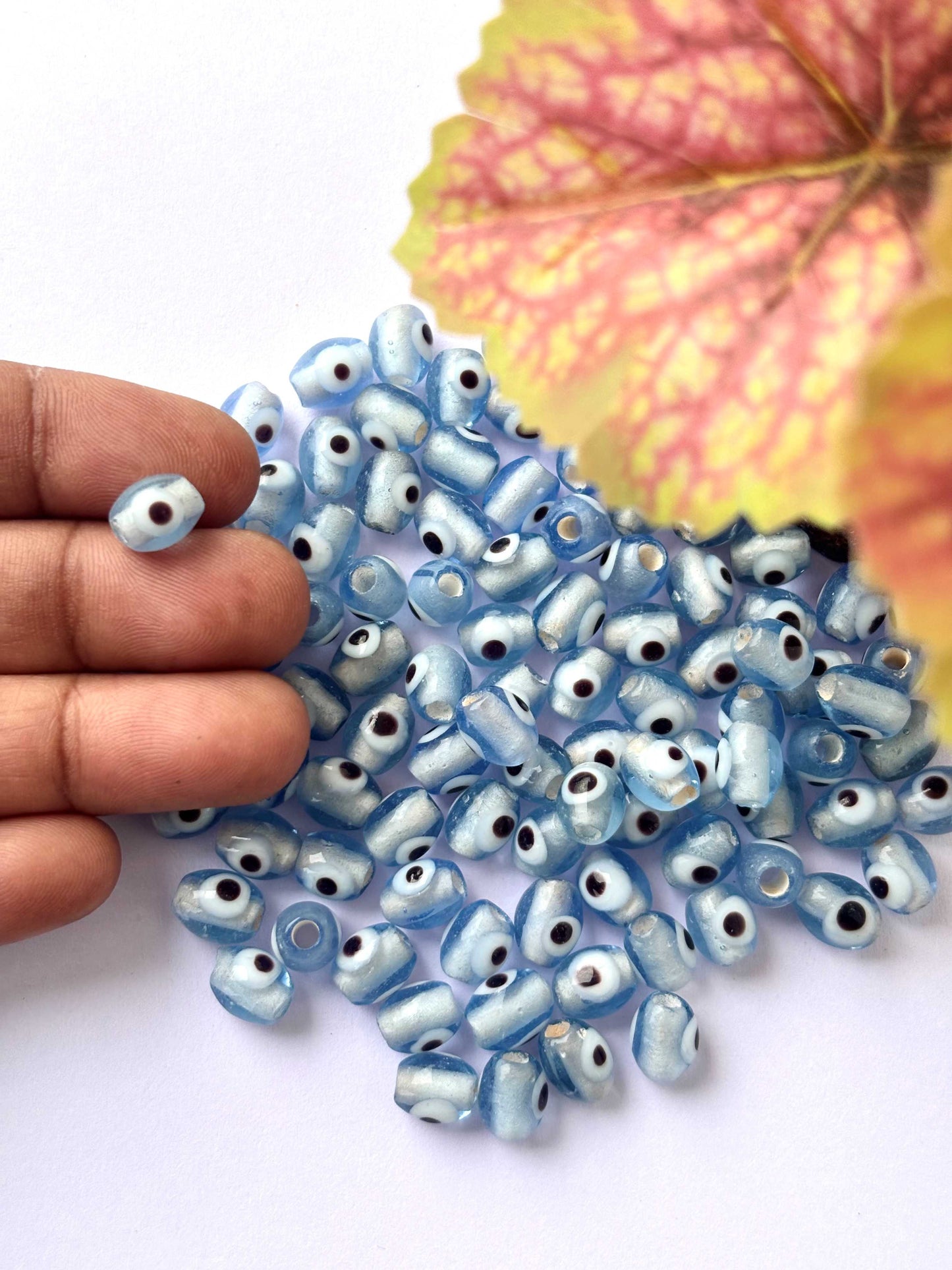 Light Blue Glass Evil Eye Beads