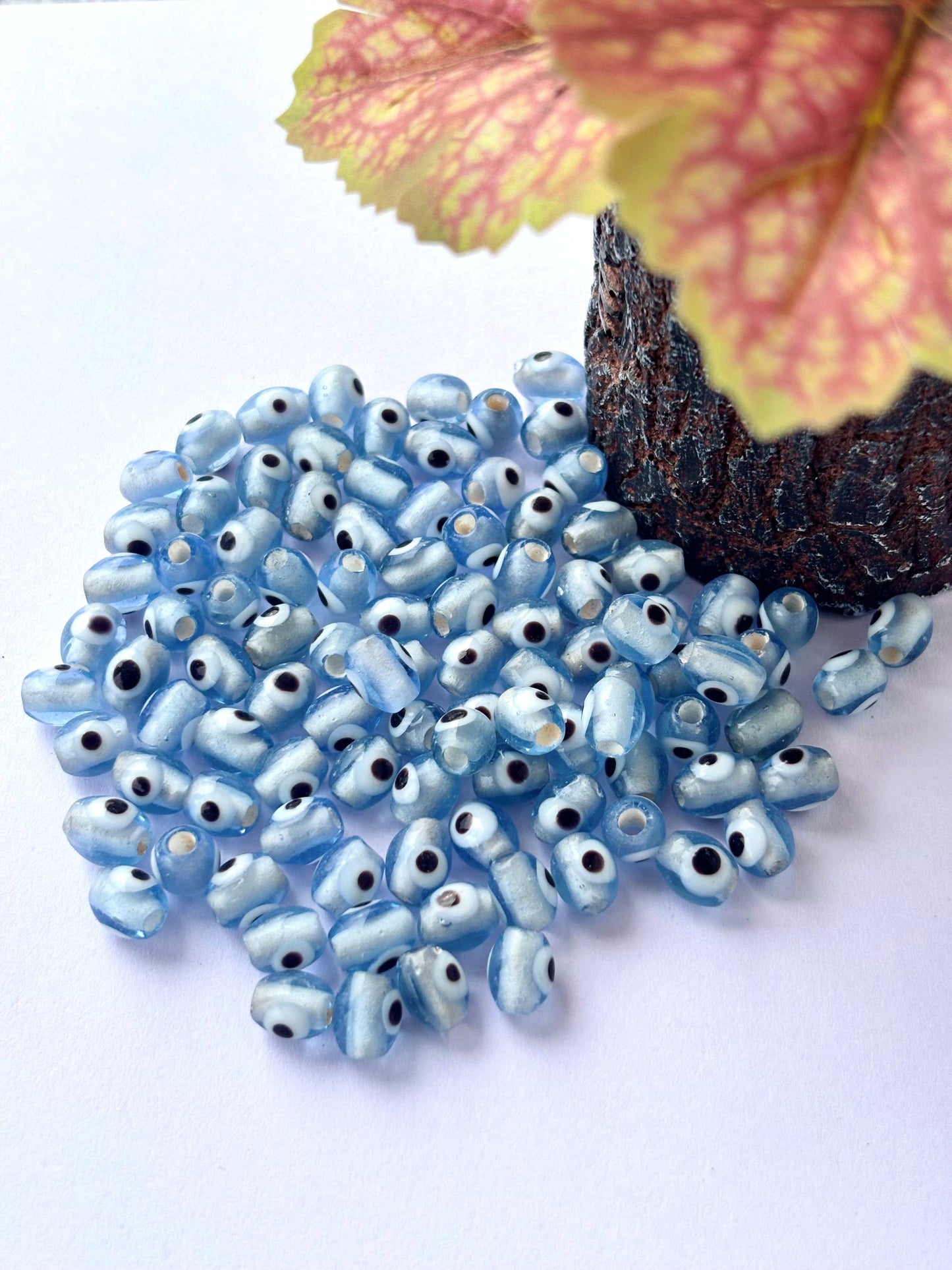 Light Blue Glass Evil Eye Beads