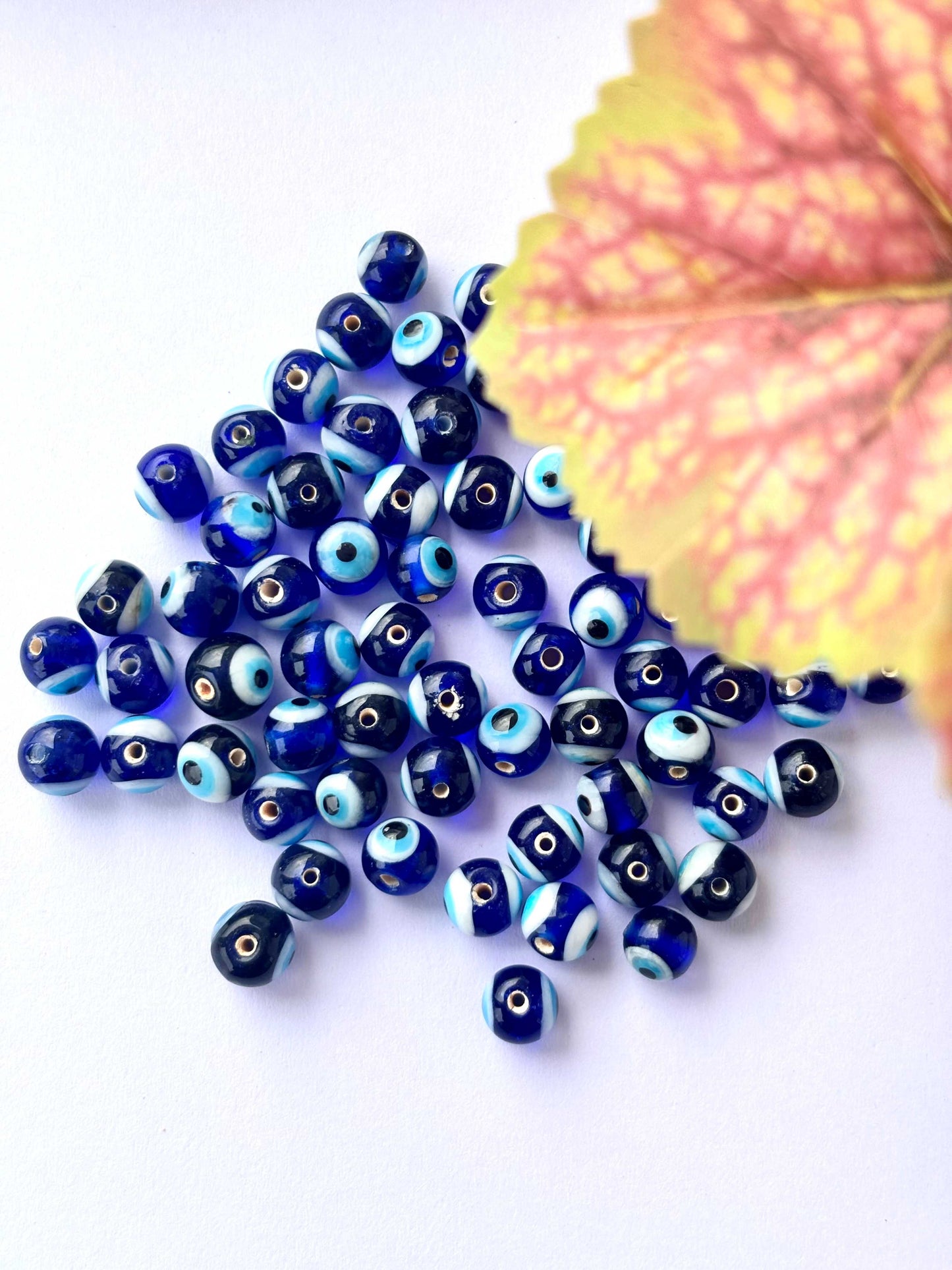Royal Blue Glass Evil Eye Beads