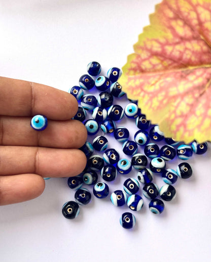 Royal Blue Glass Evil Eye Beads
