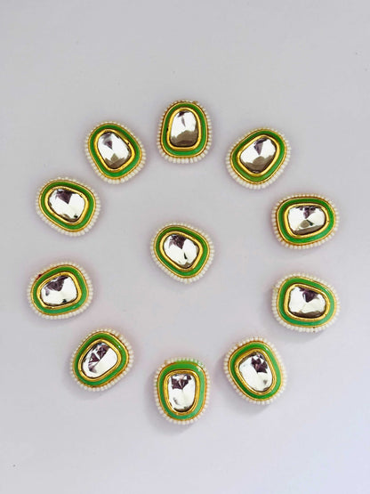 Light Green Pearl Border Kundans