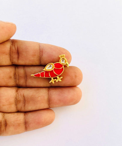 Rose Bird Meenakari Kundans