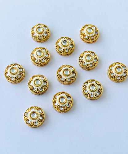 Round Floral Pearl Kundan Spacers