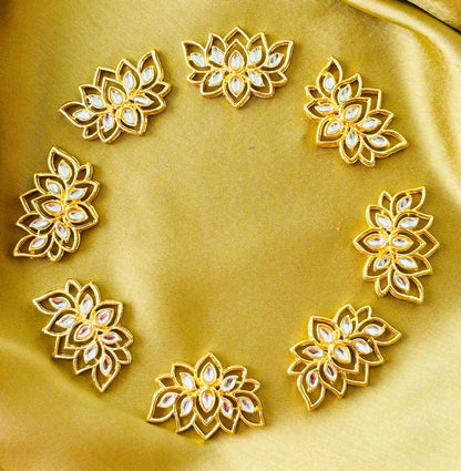 White Kundan Lotus Charms and Connectors