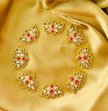Red Kundan Lotus Charms and Connectors