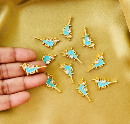 Blue Bird Meenakari Kundan Connectors