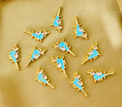 Blue Bird Meenakari Kundan Connectors