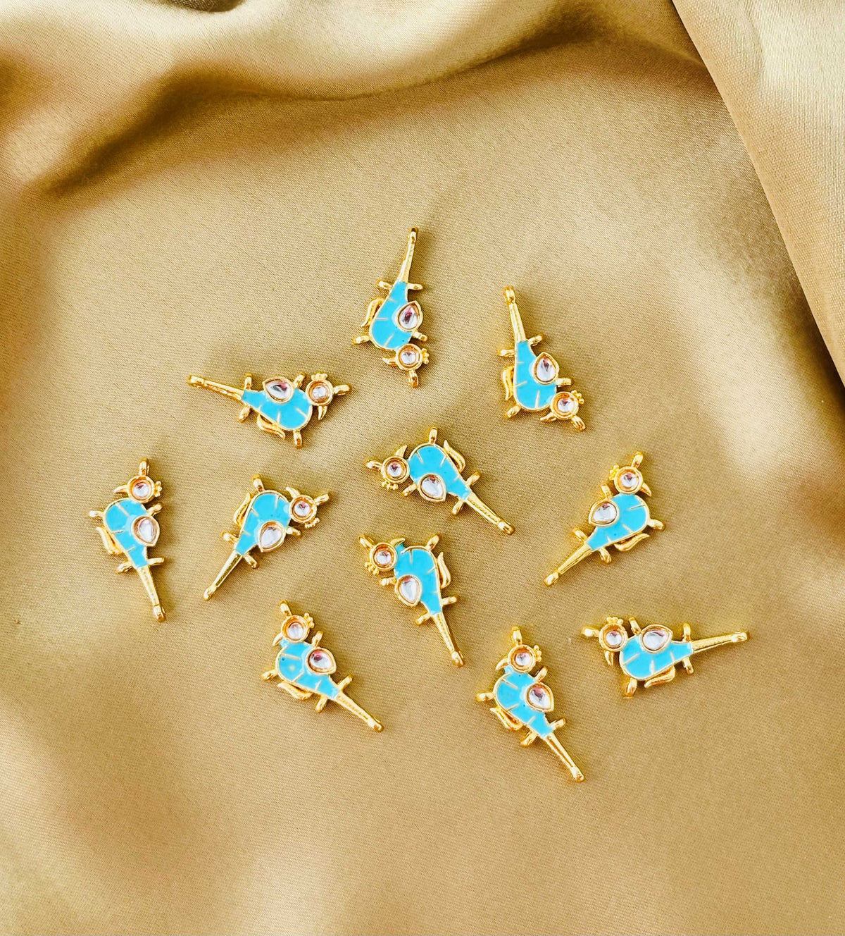 Blue Bird Meenakari Kundan Connectors
