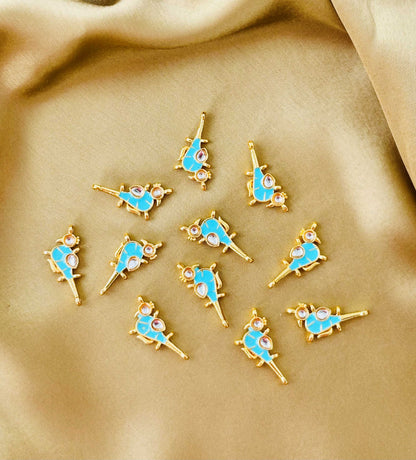 Blue Bird Meenakari Kundan Connectors