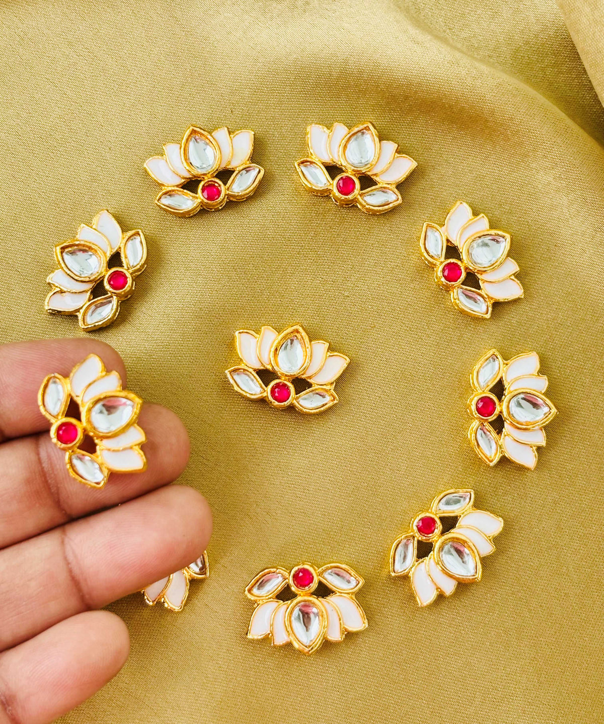 White Lotus Meenakari Kundan Connectors