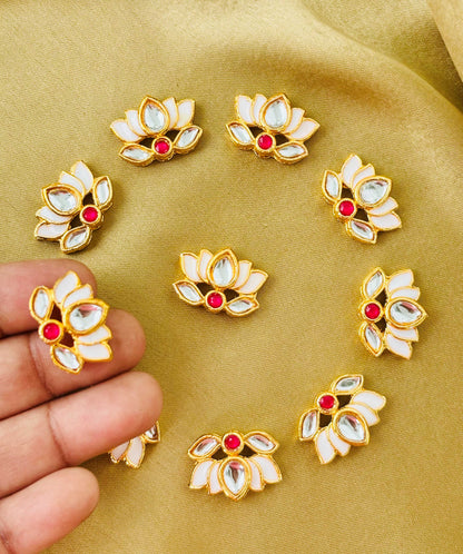 White Lotus Meenakari Kundan Connectors