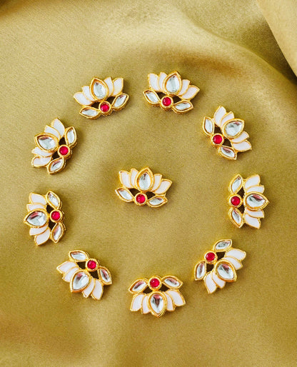White Lotus Meenakari Kundan Connectors