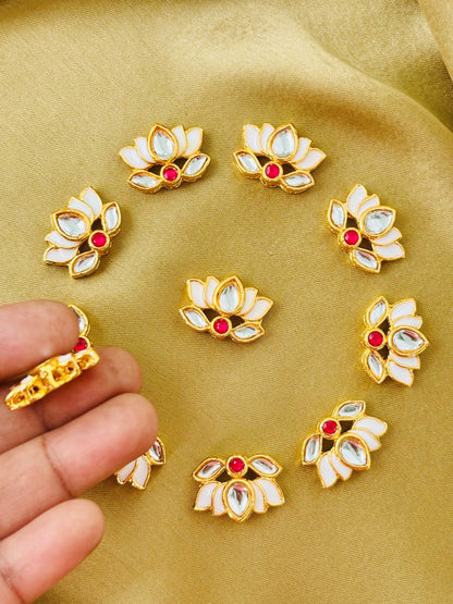 White Lotus Meenakari Kundan Connectors