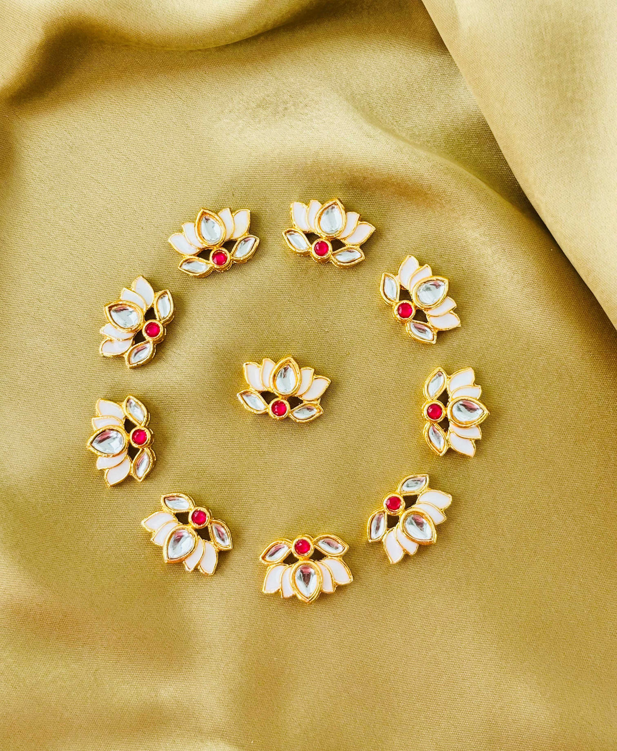 White Lotus Meenakari Kundan Connectors