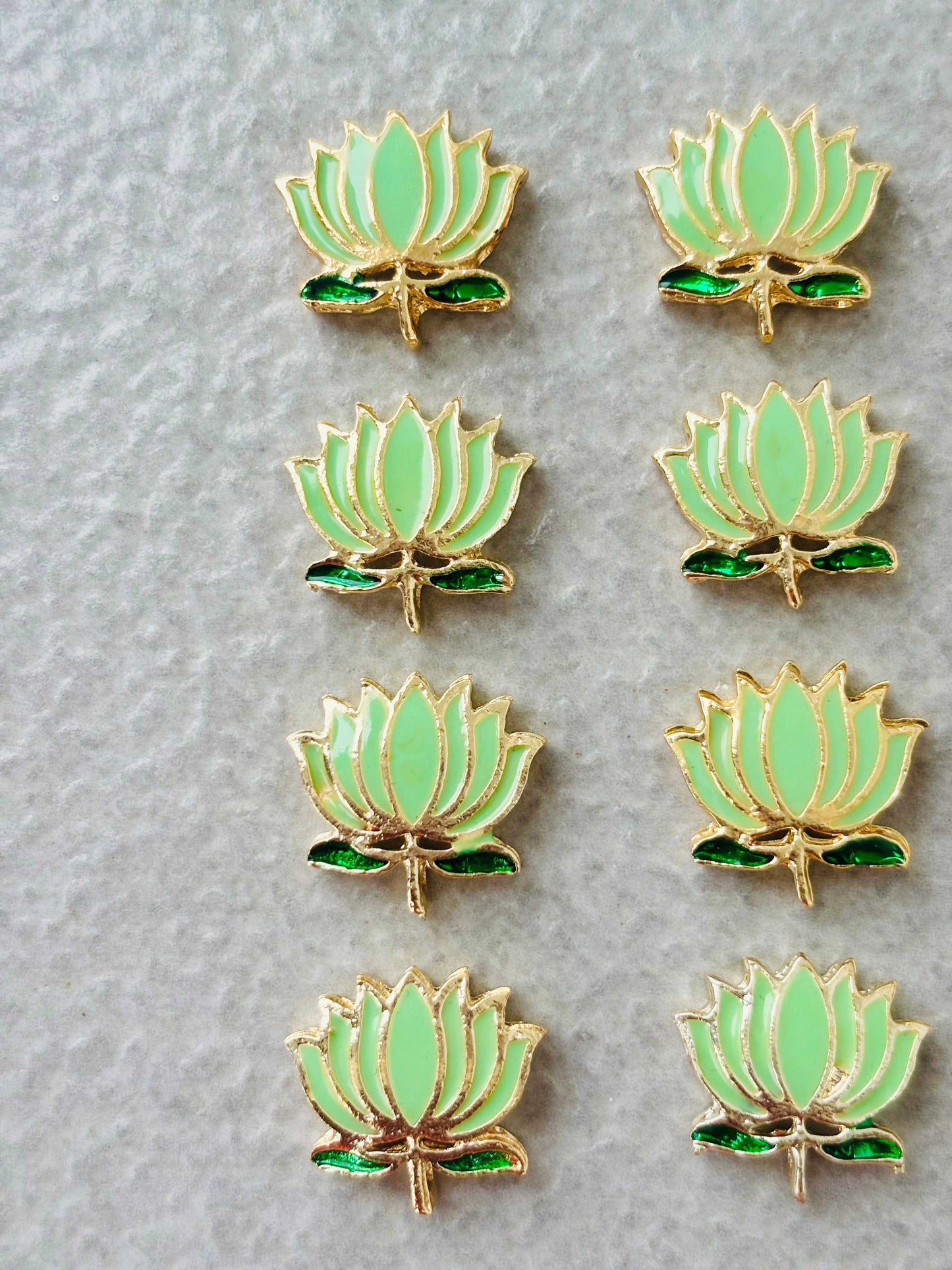 Mint Green Lotus Meenakari Connectors
