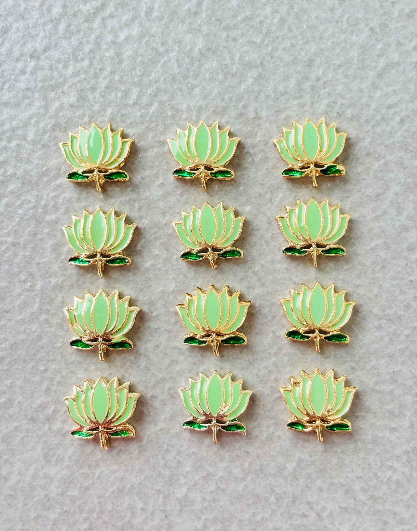 Mint Green Lotus Meenakari Connectors