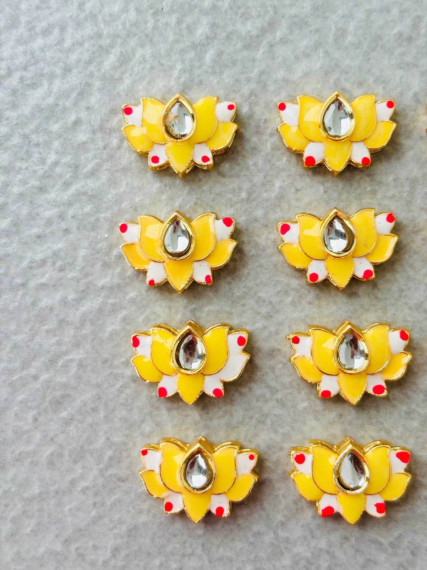 Yellow Lotus Meenakari Kundan Connectors