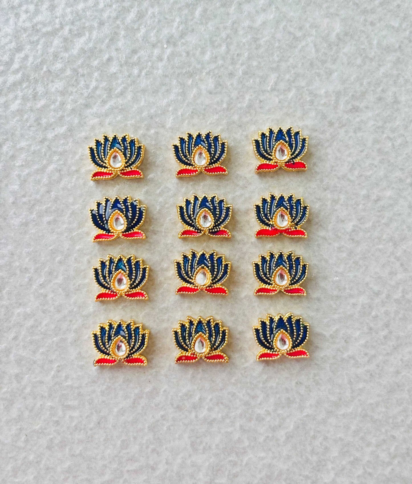Mini Royal Blue Lotus Meenakari Connectors