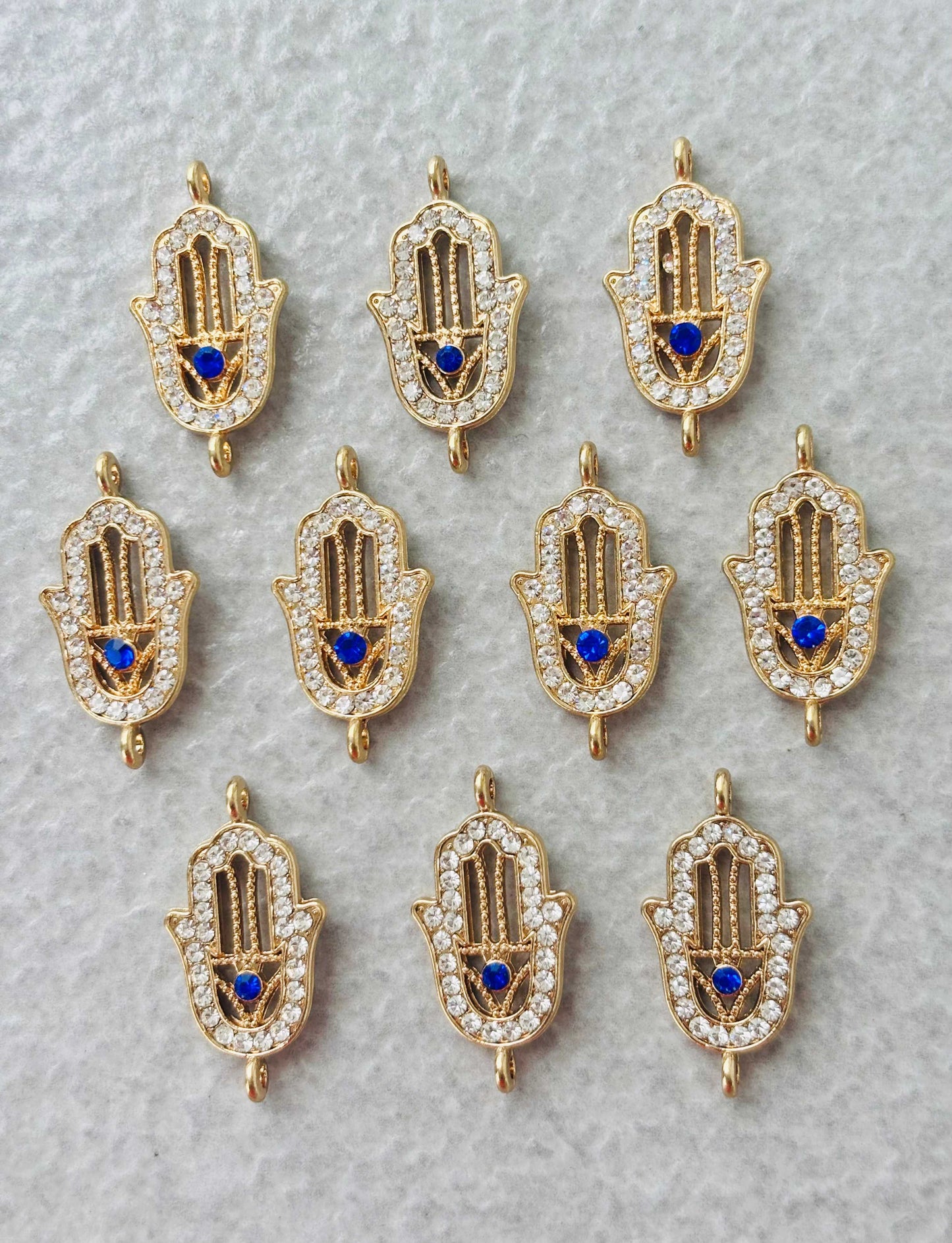 Gold Hamsa Hand Kundan Connectors