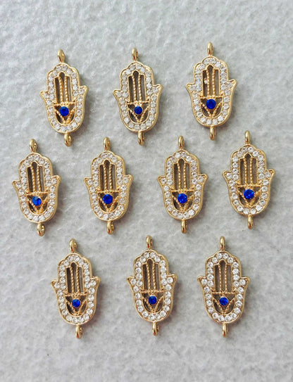 Gold Hamsa Hand Kundan Connectors