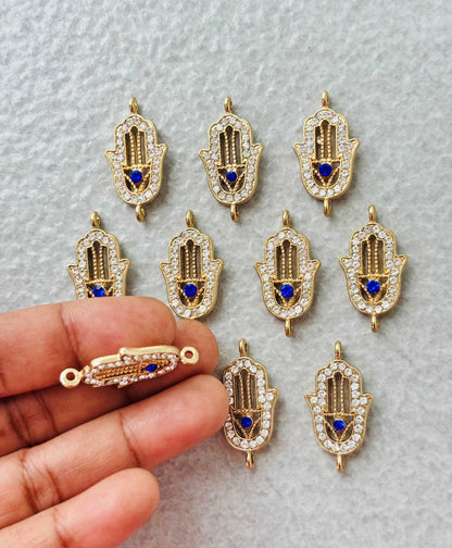Gold Hamsa Hand Kundan Connectors