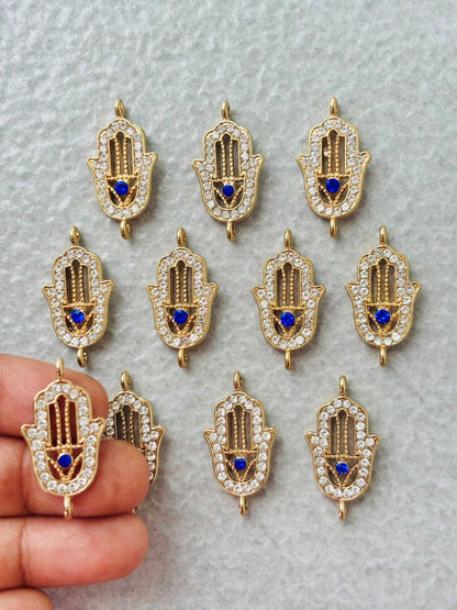 Gold Hamsa Hand Kundan Connectors